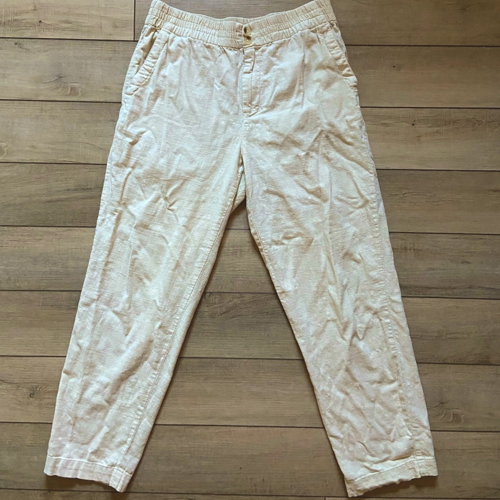 BEIGE MARINE LAYER ELLE PANT IN SMALL
